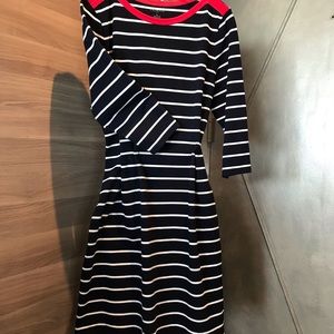 Talbots striped Dark Blue, White with Red trim, XL